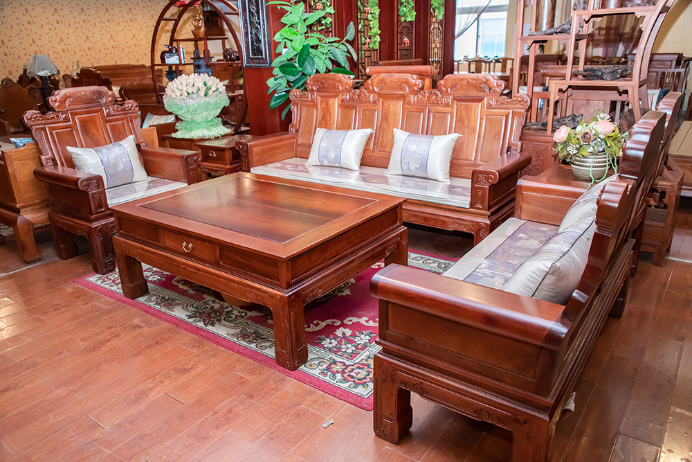 中式红木沙发（单人沙发、双人沙发、三人沙发、茶几）