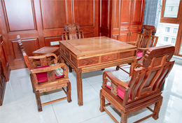 中式红木餐桌椅家具（椅子+方桌）