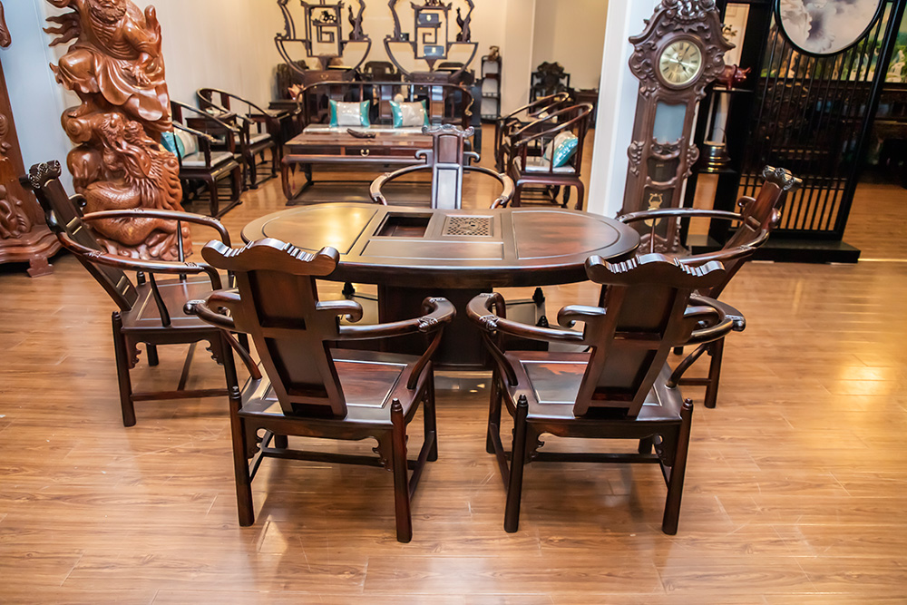 中式红木餐桌椅家具（茶桌+椅子）